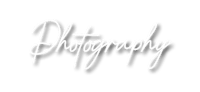 the word photography is written in white on a black background